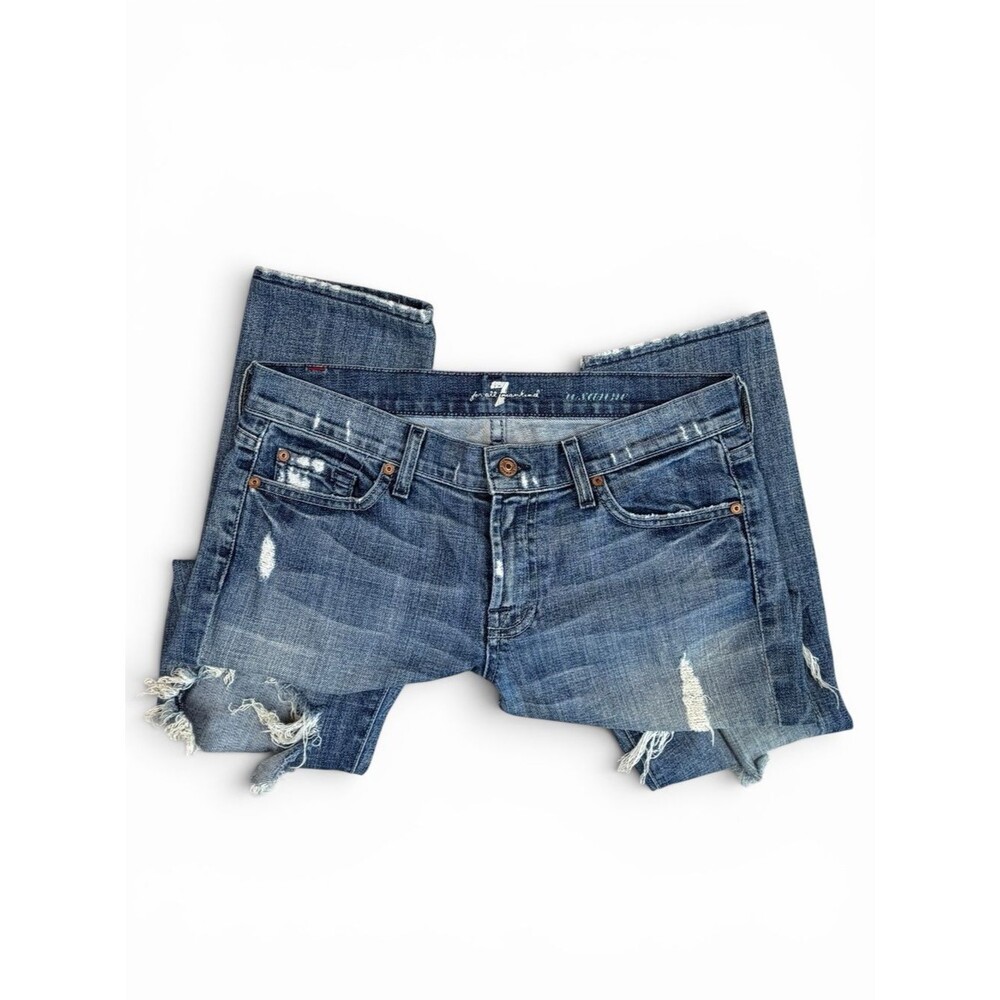 7 For All Mankind Distressed Skinny Jeans - Size 29